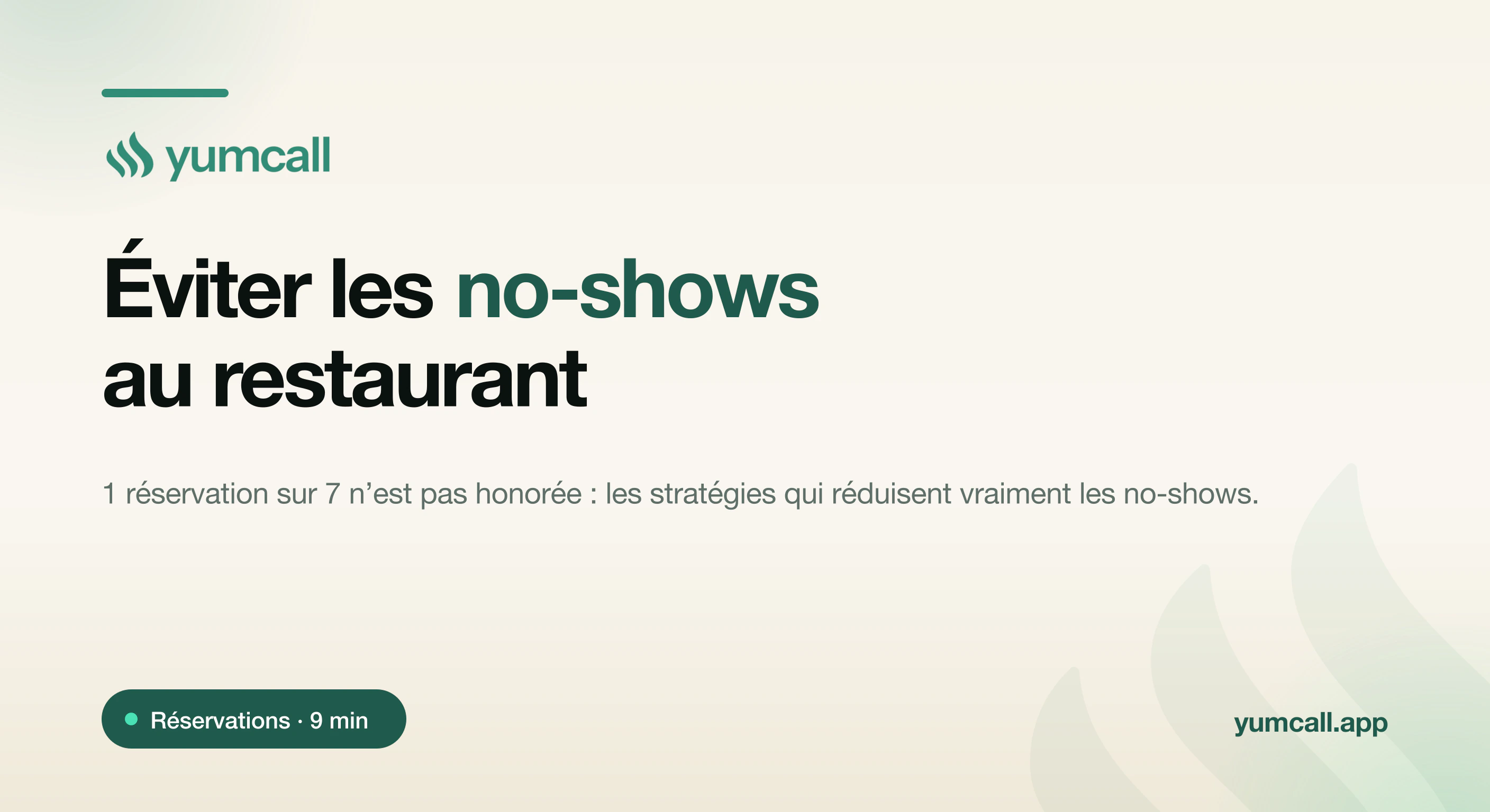 Éviter les no-shows au restaurant avec Yumcall : rappels SMS automatiques, empreinte bancaire et téléphone toujours joignable pour transformer les réservations non honorées en tables réattribuées, illustration 3D d'une table de restaurant et d'un téléphone sur fond crème.